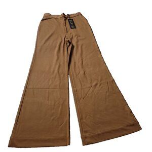 Suzie Kondi Ponte Pants Womens Small High Waist Boot Cut Camel Brown Wide Flare